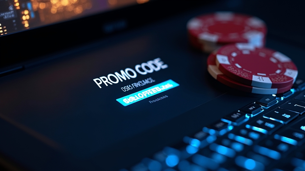 Campo para inserir código promocional em interface de cassino