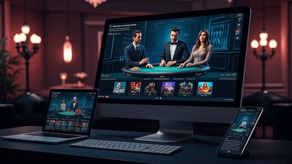Lobby ao vivo com filtros, favoritos e telas de mesa no computador e no celular